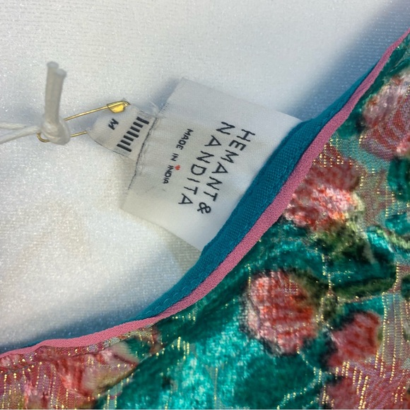 Hermant & Nandita Revolve Velvet Floral Metallic One Shoulder Mini Dress - Picture 8 of 16